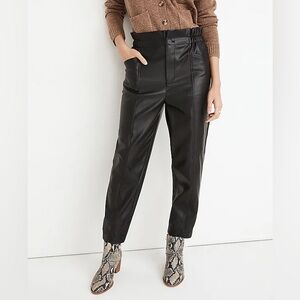 MADEWELL vegan leather pull-on paperbag pants